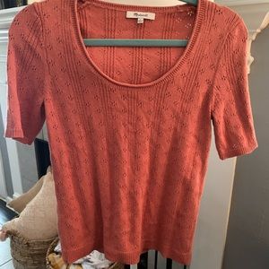 Madewell Rust knit blouse